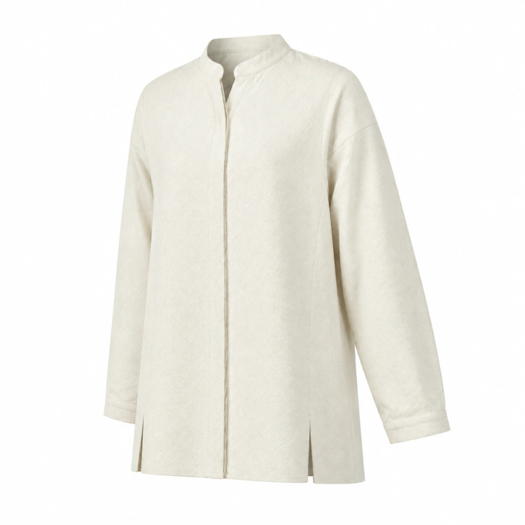 شومیز زنانه دکمه مخفی قواره دار بلند کد 421